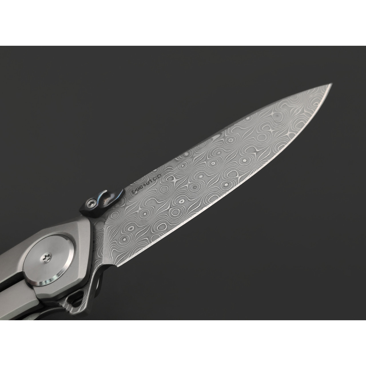 Dr.Tech складной нож Vindex Pro D9610CD сталь Дамаск, рукоять Титан TC4, карбон