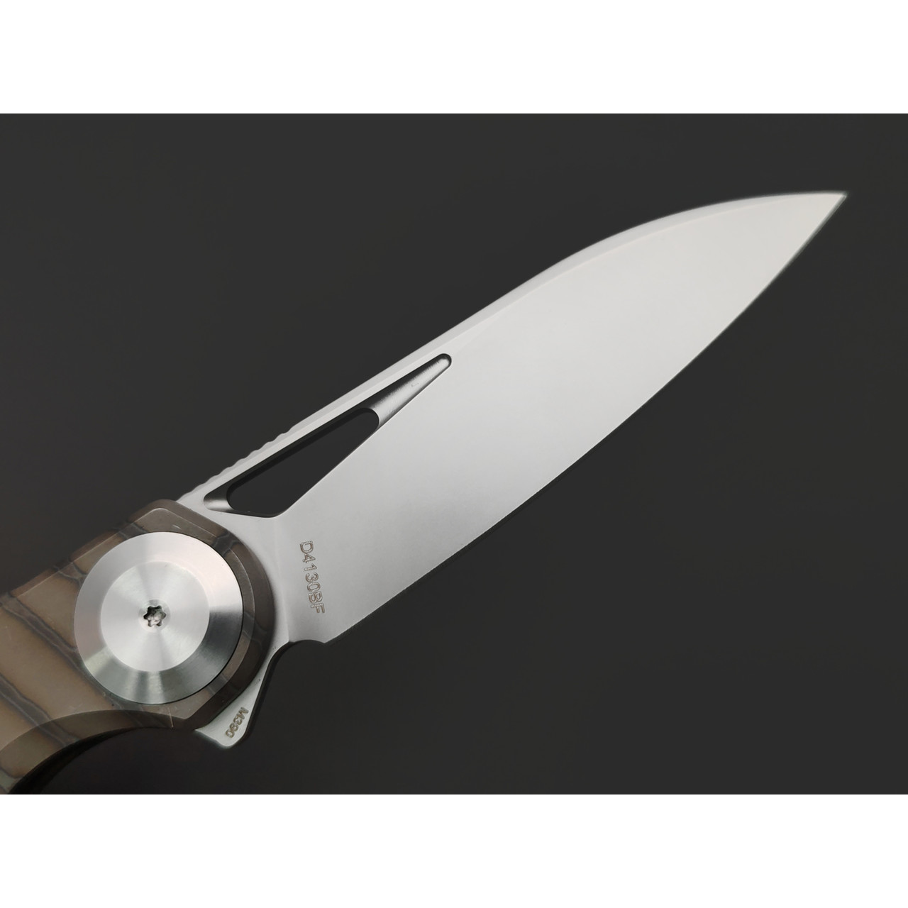 Dr.Tech складной нож Ondin Pro D4130BF сталь M390, рукоять Титан TC4 бронзовое пламя