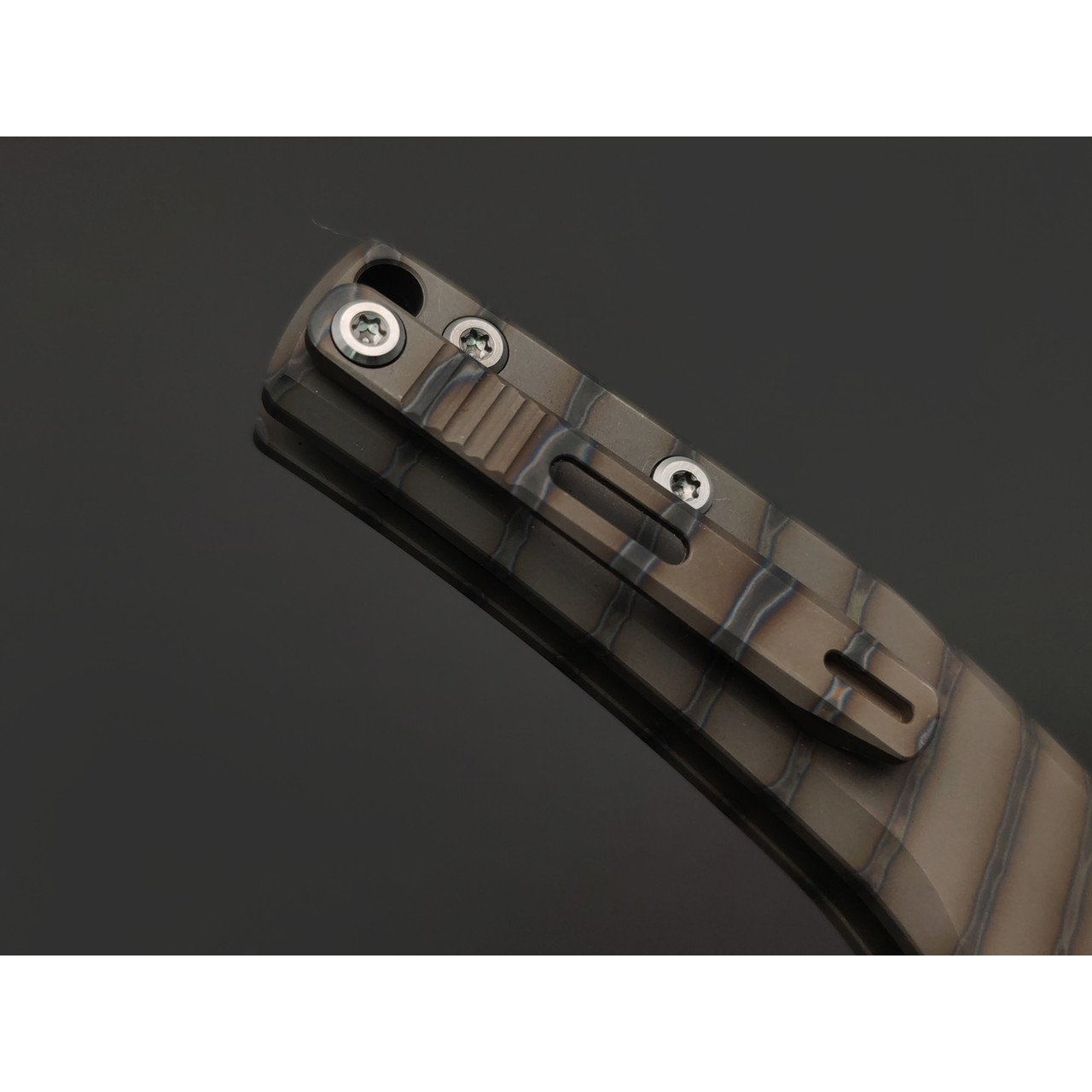 Dr.Tech складной нож Ondin Pro D4130BF сталь M390, рукоять Титан TC4 бронзовое пламя