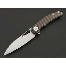 Dr.Tech складной нож Ondin Pro D4130BF сталь M390, рукоять Титан TC4 бронзовое пламя