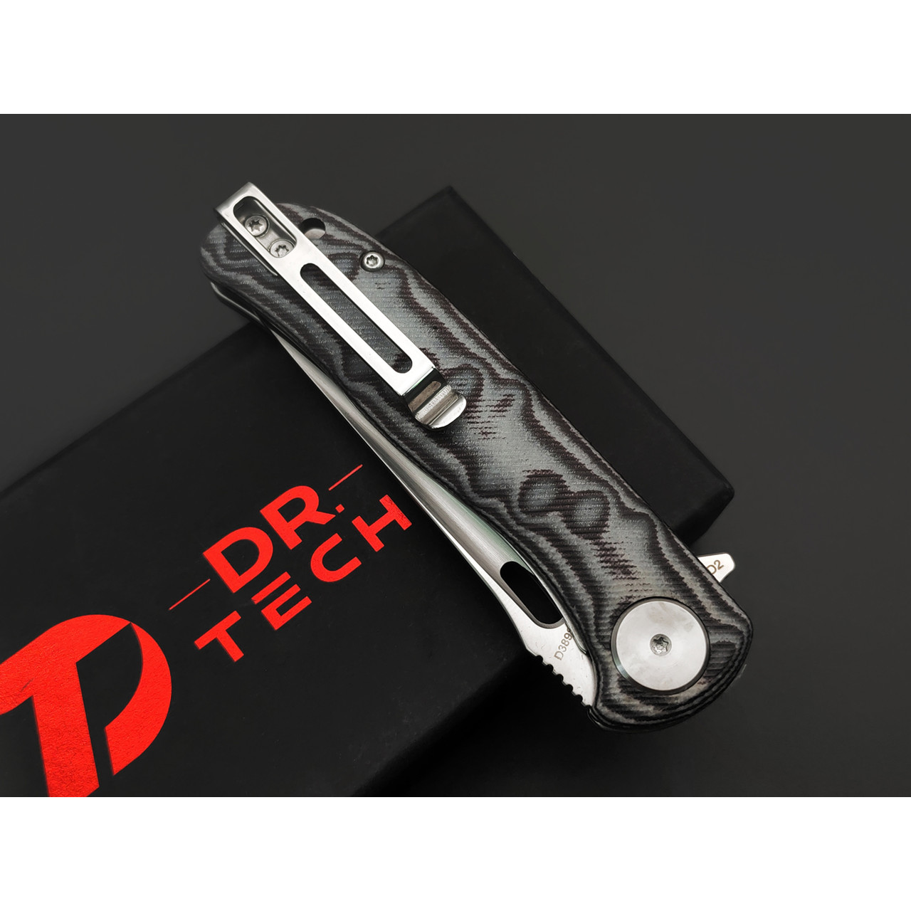 Dr.Tech складной нож Ruby D3898MG сталь D2, рукоять Микарта серая