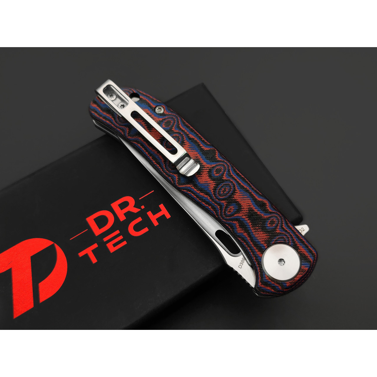 Dr.Tech складной нож Ruby D3898MR сталь D2, рукоять Микарта красная