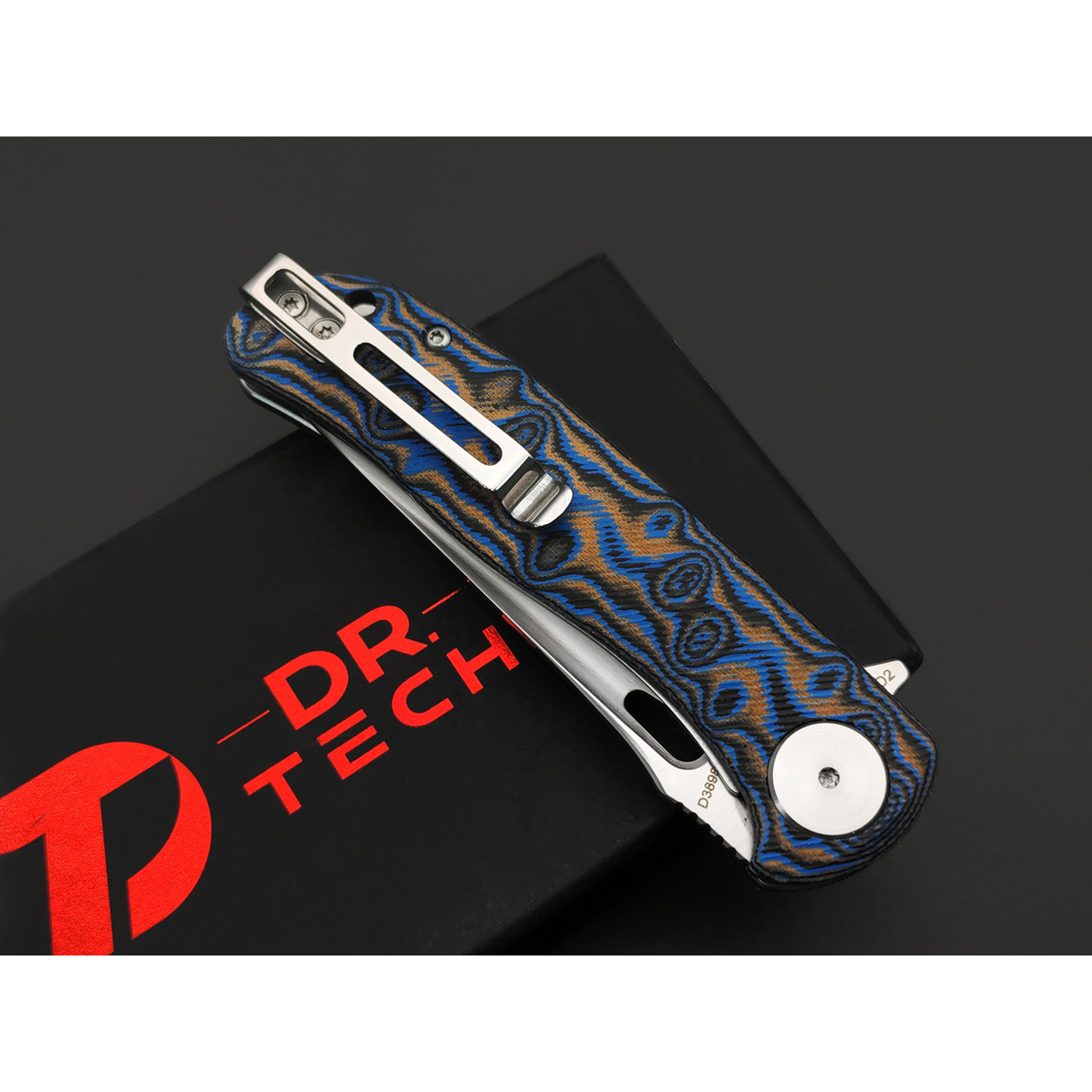 Dr.Tech складной нож Ruby D3898MBL сталь D2, рукоять Микарта синяя