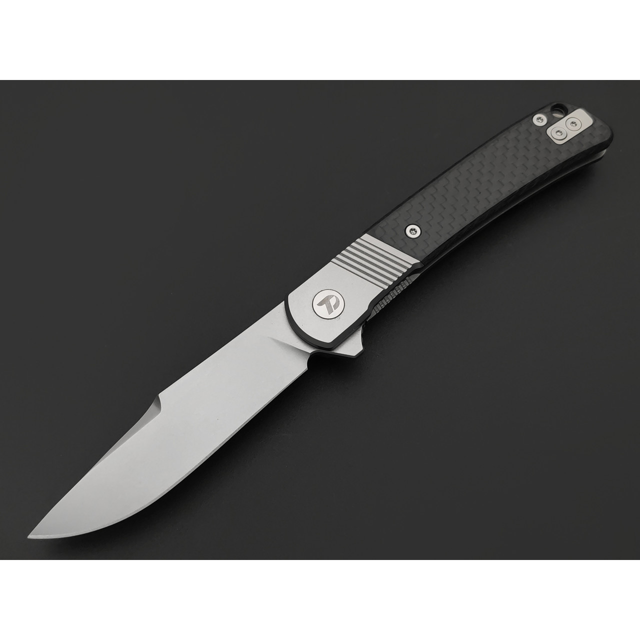 Dr.Tech складной нож Razor D4368C сталь D2, рукоять Титан TC4 чёрный, карбон
