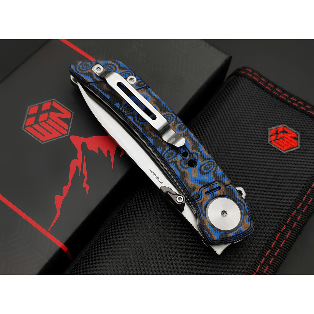 WIN+ by Dr.Tech складной нож Vindex W3610MBL сталь 14C28N, рукоять Микарта синий паттерн