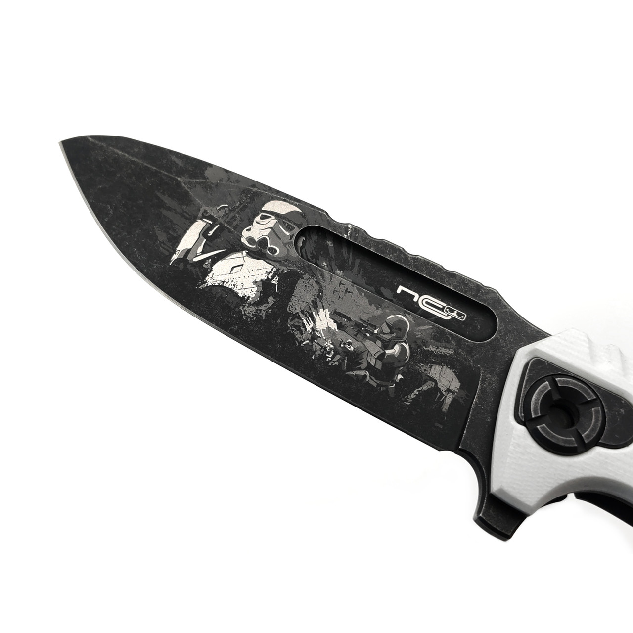 N.C.Custom складной нож Ultras-F Stormtrooper сталь Aus-10 блэквош, рукоять G10 белый, сталь