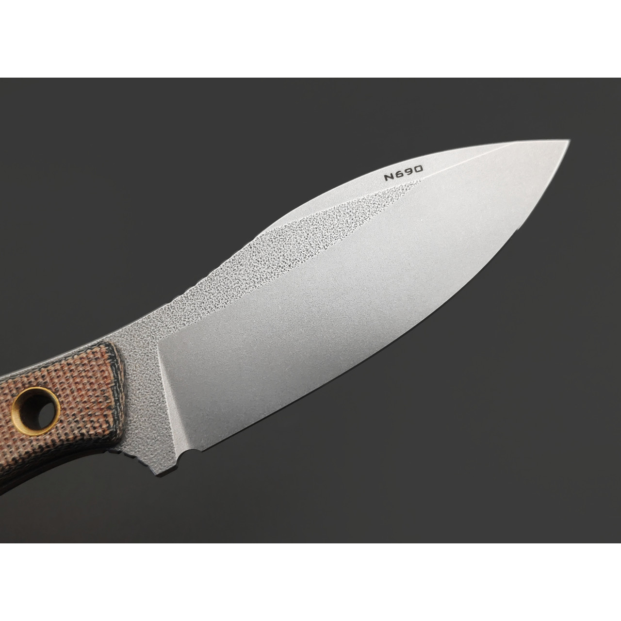 PhantomTools нож Канюк 2.0 сталь N690 стоунвош, рукоять Микарта коричневый с ерым холст, ножны Кайдекс олива