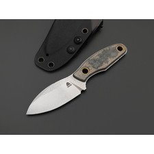 PhantomTools нож Канюк Микро 2.0 сталь N690 стоунвош, рукоять Микарта чёрно-зелёный лён, ножны Кайдекс чёрный