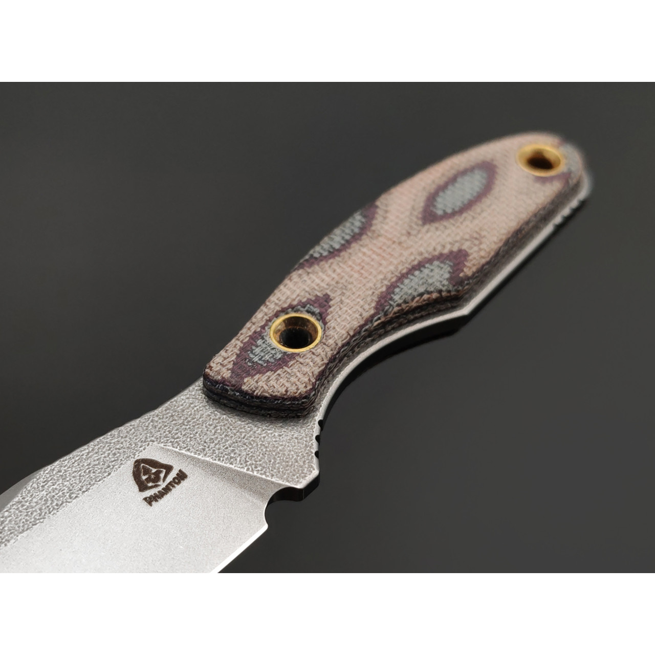 PhantomTools нож Канюк Нано 2.0 сталь N690 стоунвош, рукоять Микарта питон, ножны Кайдекс коричневый