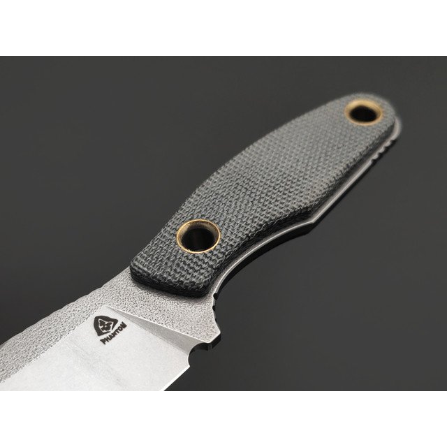 PhantomTools нож Канюк Микро 2.0 сталь N690 стоунвош, рукоять Микарта чёрный холст, ножны Кайдекс хаки
