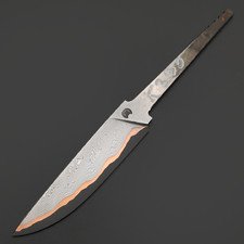 Кузница Васильева кованый клинок КЛВ254 сталь Ламинат K390, 102х23х3.6 мм