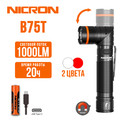 NICRON светодиодный поворотный фонарик с белым и красным светом B75T 1000LM IP65 NICRON светодиодный поворотный фонарик с белым и красным светом B75T 1000LM IP65