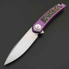 Dr.Tech складной нож Zenith D4288P сталь M390, рукоять Титан TC4 фиолетовый, карбон