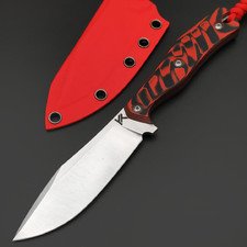 Техно Нож Махаон сталь K340, рукоять G10 красный с чёрным, ножны кайдекс красный