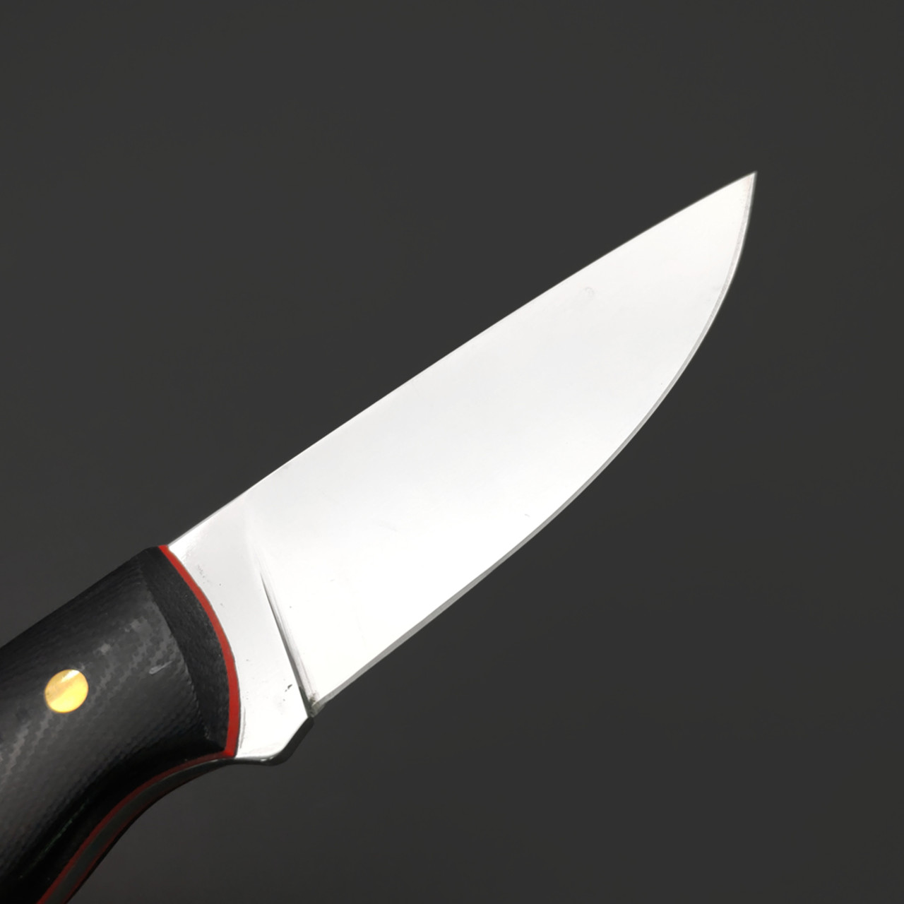 Товарищество Завьялова нож Шейный сталь K340, рукоять G10 чёрный и красный, латунь