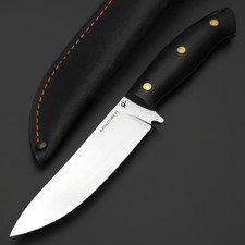 Платонов Д.Г. нож Скинер-М ЦМ сталь Aus-10Co, рукоять G10 чёрный, латунь