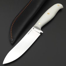 Платонов Д.Г. нож Охотник-2 ЦМ сталь Aus-10Co, рукоять G10 белый, латунь