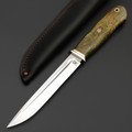 Град Горький нож Техно Финка сталь JM390, рукоять стаб. Карельская берёза зелёная, латунь, мельхиор, мозаичные пины Град Горький нож Техно Финка сталь JM390, рукоять стаб. Карельская берёза зелёная, латунь, мельхиор, мозаичные пины