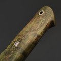 Град Горький нож Техно Финка сталь JM390, рукоять стаб. Карельская берёза зелёная, латунь, мельхиор, мозаичные пины Град Горький нож Техно Финка сталь JM390, рукоять стаб. Карельская берёза зелёная, латунь, мельхиор, мозаичные пины