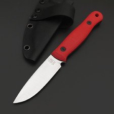Град Горький нож Маус сталь Elmax, спуски конвекс, рукоять G10 красный с чёрным, винты