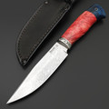 Фурсач А. А. кованый нож Ворон, сталь Х12МФ худ. травление, рукоять стаб. кап клёна красный, мельхиор Фурсач А. А. кованый нож Ворон, сталь Х12МФ худ. травление, рукоять стаб. кап клёна красный, мельхиор