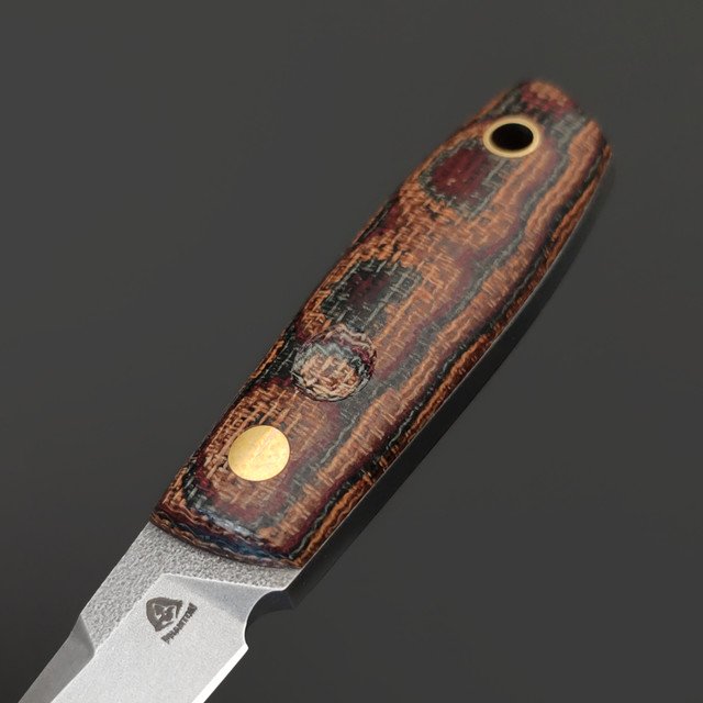 PhantomTools нож Nano Puukko сталь Elmax стоунвош, рукоять Micarta python canvas, ножны kydex black