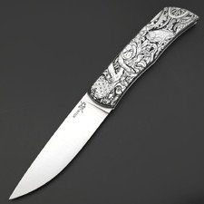 X Тату нож складной Модель X2 "Кракен", сталь Aus10Co, рукоять AISI420 с гравировкой