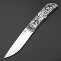 X Тату нож складной Модель X2 "Ведьмин Дом", сталь Aus10Co, рукоять AISI420 с гравировкой X Тату нож складной Модель X2 "Ведьмин Дом", сталь Aus10Co, рукоять AISI420 с гравировкой
