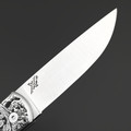 X Тату нож складной Модель X2 "Ведьмин Дом", сталь Aus10Co, рукоять AISI420 с гравировкой X Тату нож складной Модель X2 "Ведьмин Дом", сталь Aus10Co, рукоять AISI420 с гравировкой