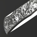 X Тату нож складной Модель X2 "Анубис", сталь Aus10Co, рукоять AISI420 с гравировкой X Тату нож складной Модель X2 "Анубис", сталь Aus10Co, рукоять AISI420 с гравировкой
