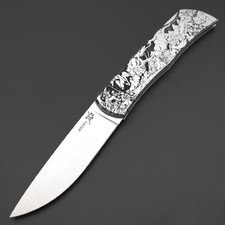 X Тату нож складной Модель X2 "Битва Викингов", сталь Aus10Co, рукоять AISI420 с гравировкой