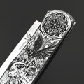 X Тату нож складной Модель X2 "Викинг и Валькирия", сталь Aus10Co, рукоять AISI420 с гравировкой