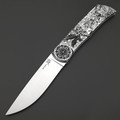 X Тату нож складной Модель X2 "Викинг и Валькирия", сталь Aus10Co, рукоять AISI420 с гравировкой