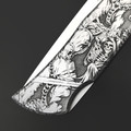 X Тату нож складной Модель X2 "Всадник Апокалипсиса", сталь Aus10Co, рукоять AISI420 с гравировкой X Тату нож складной Модель X2 "Всадник Апокалипсиса", сталь Aus10Co, рукоять AISI420 с гравировкой