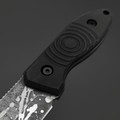 Исход нож "Эмпат", сталь ELMAX худ. травление, рукоять G10 черная, стальные винты
