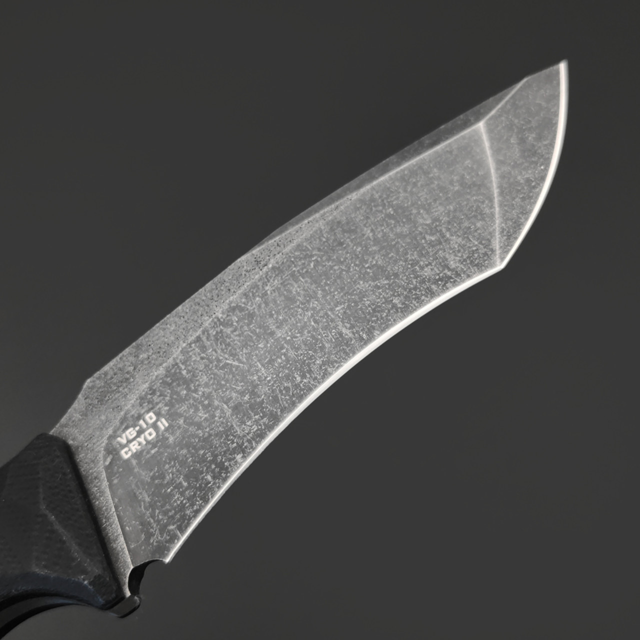 Исход нож "Кризис", сталь VG-10 блэквош, рукоять G10 черная, Ножны кайдекс оранжевый