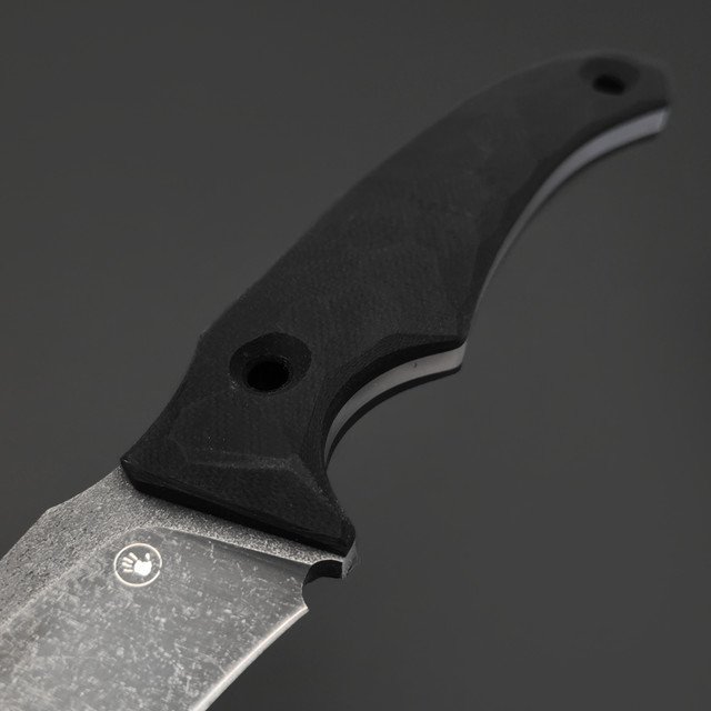 Исход нож "Кризис", сталь VG-10 блэквош, рукоять G10 черная, Ножны кайдекс оранжевый