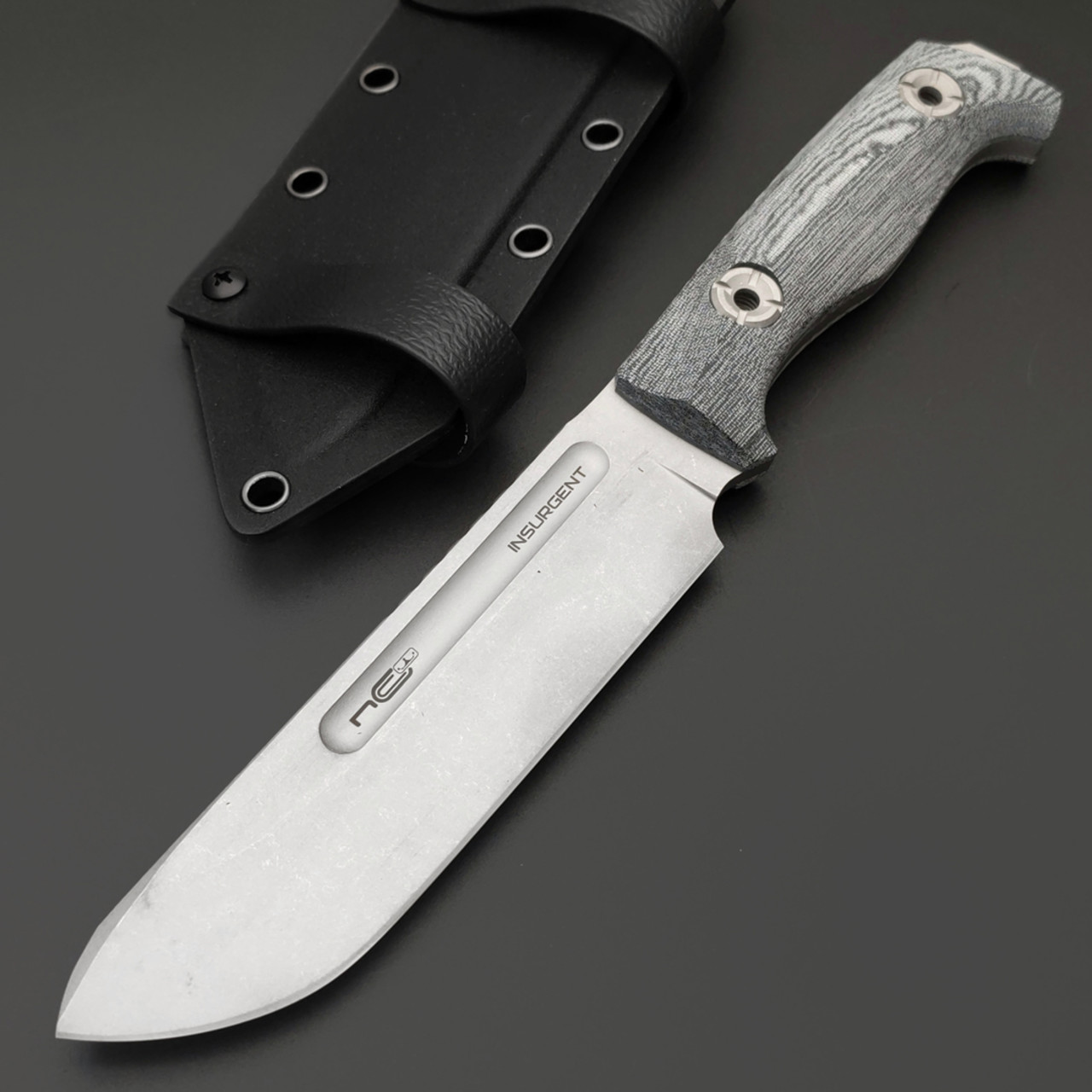 N.C.Custom нож Insurgent сталь D2 стоунвош, рукоять микарта