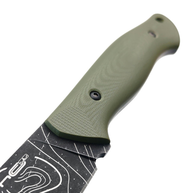 N.C.Custom нож Pride сталь Aus-10 блэквош с гравировкой, рукоять G10 олива