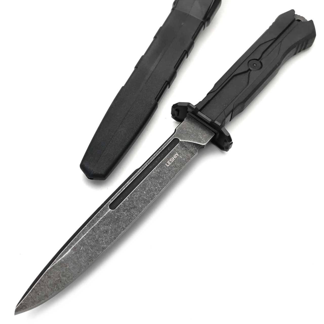 Mr.Blade нож Leshiy сталь Aus-8 блэквош, рукоять Эластрон чёрный