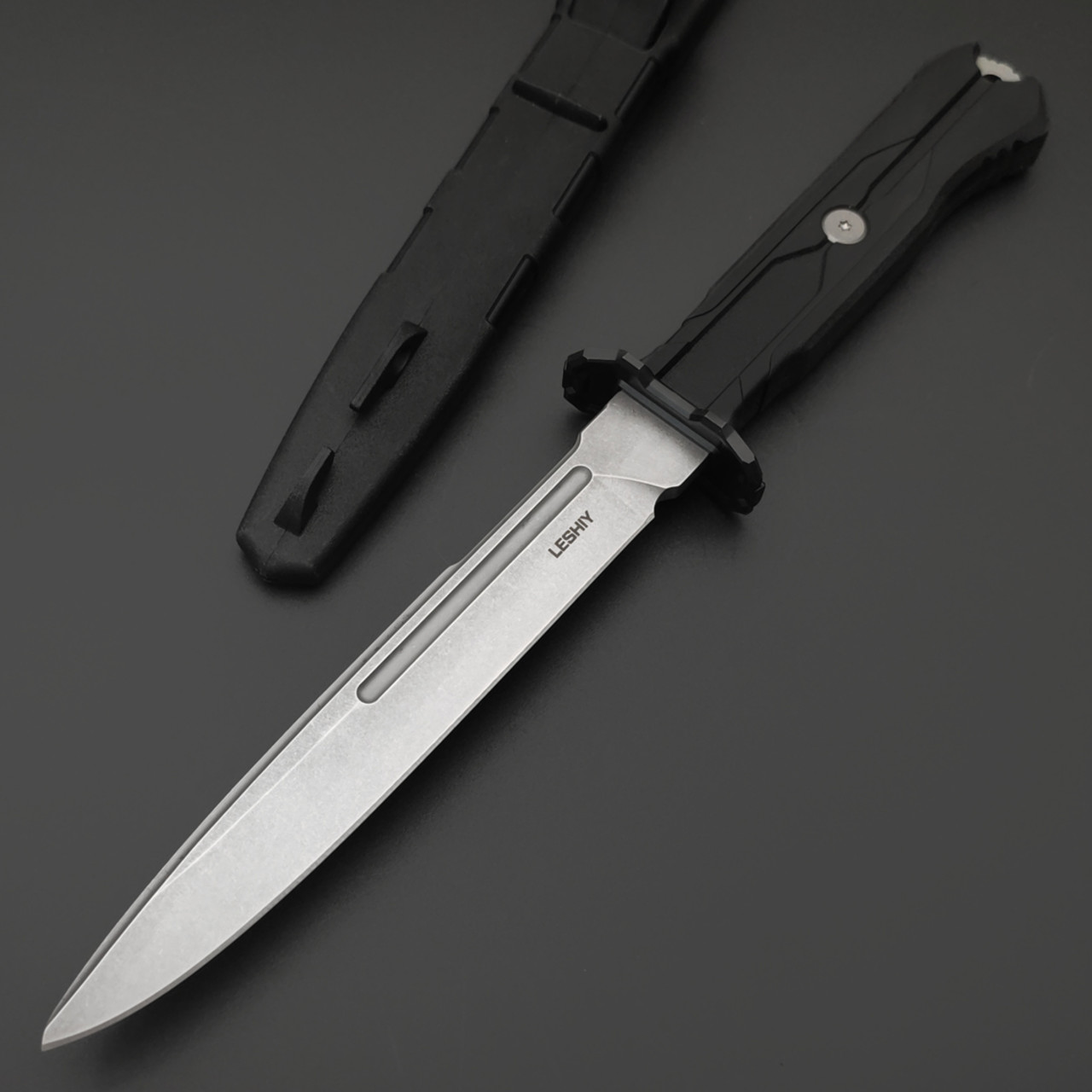 Mr.Blade нож Leshiy сталь Aus-8 стоунвош, рукоять Эластрон чёрный