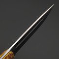 Валерий Лисицкий нож "Н-1" сталь Elmax сатин, рукоять Микарта хаотик желто-бордовая, G10 каричневый