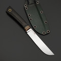 Волчий Век нож Слонёнок Custom, сталь M390 WA продольный сатин, рукоять граб, стаб. Кость жирафа, латунь, бронза Волчий Век нож Слонёнок Custom, сталь M390 WA продольный сатин, рукоять граб, стаб. Кость жирафа, латунь, бронза