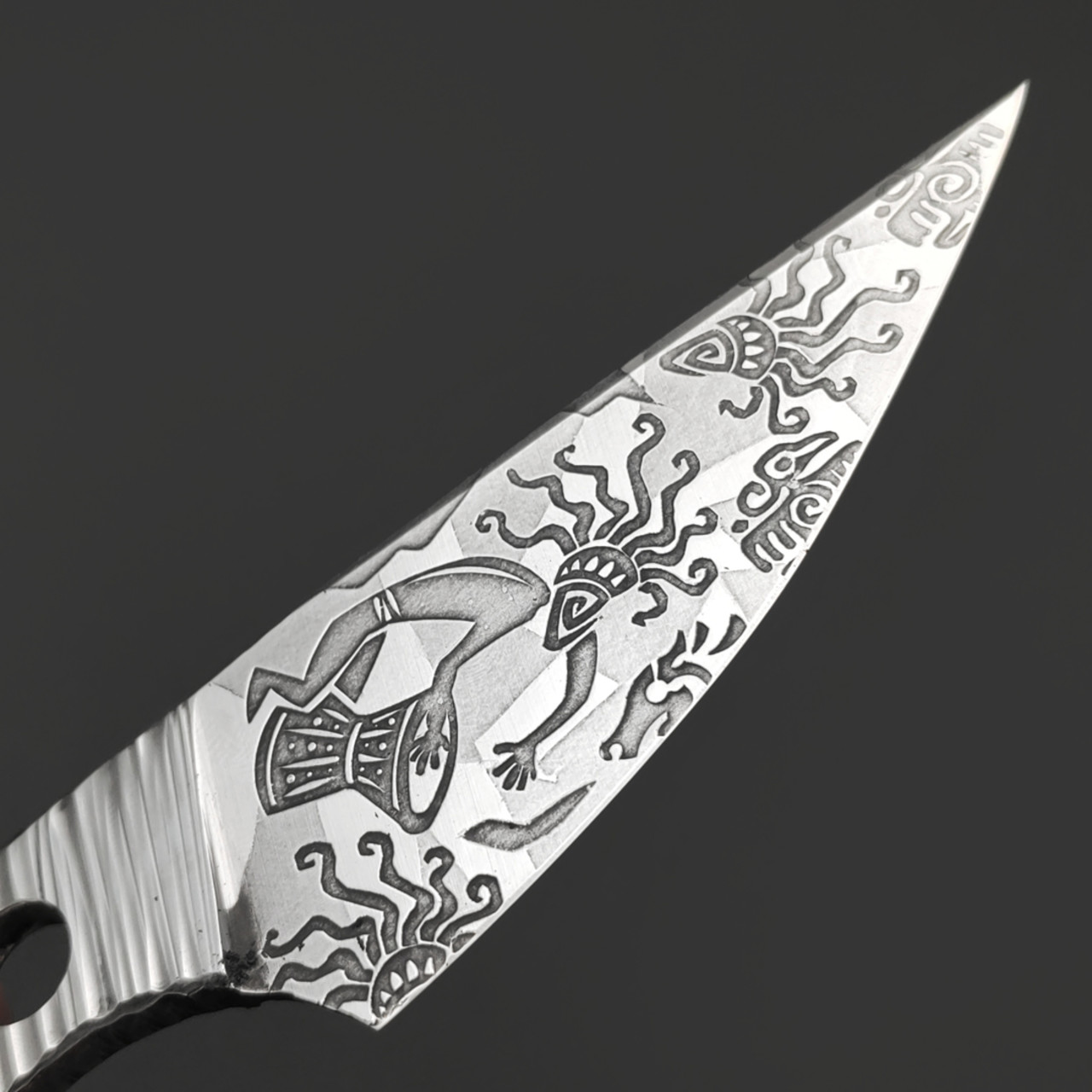 Волчий Век нож Скелетная Масичька «Дип Петроглиф» Custom сталь 95х18 WA, худ. травление, рукоять сталь