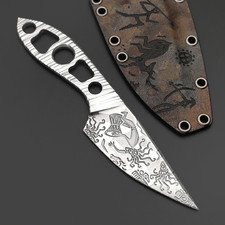 Волчий Век нож Скелетная Масичька «Дип Петроглиф» Custom сталь 95х18 WA, худ. травление, рукоять сталь