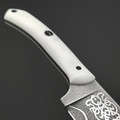 Волчий Век нож Пчак Custom сталь N690 WA, худ. травление, рукоять G10 белый, пины карбон