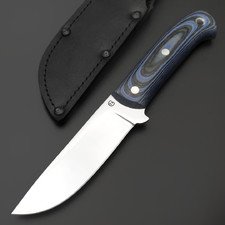 Титов и Солдатова нож Вихрь-2 сталь 95Х18, рукоять G10 чёрный с синим