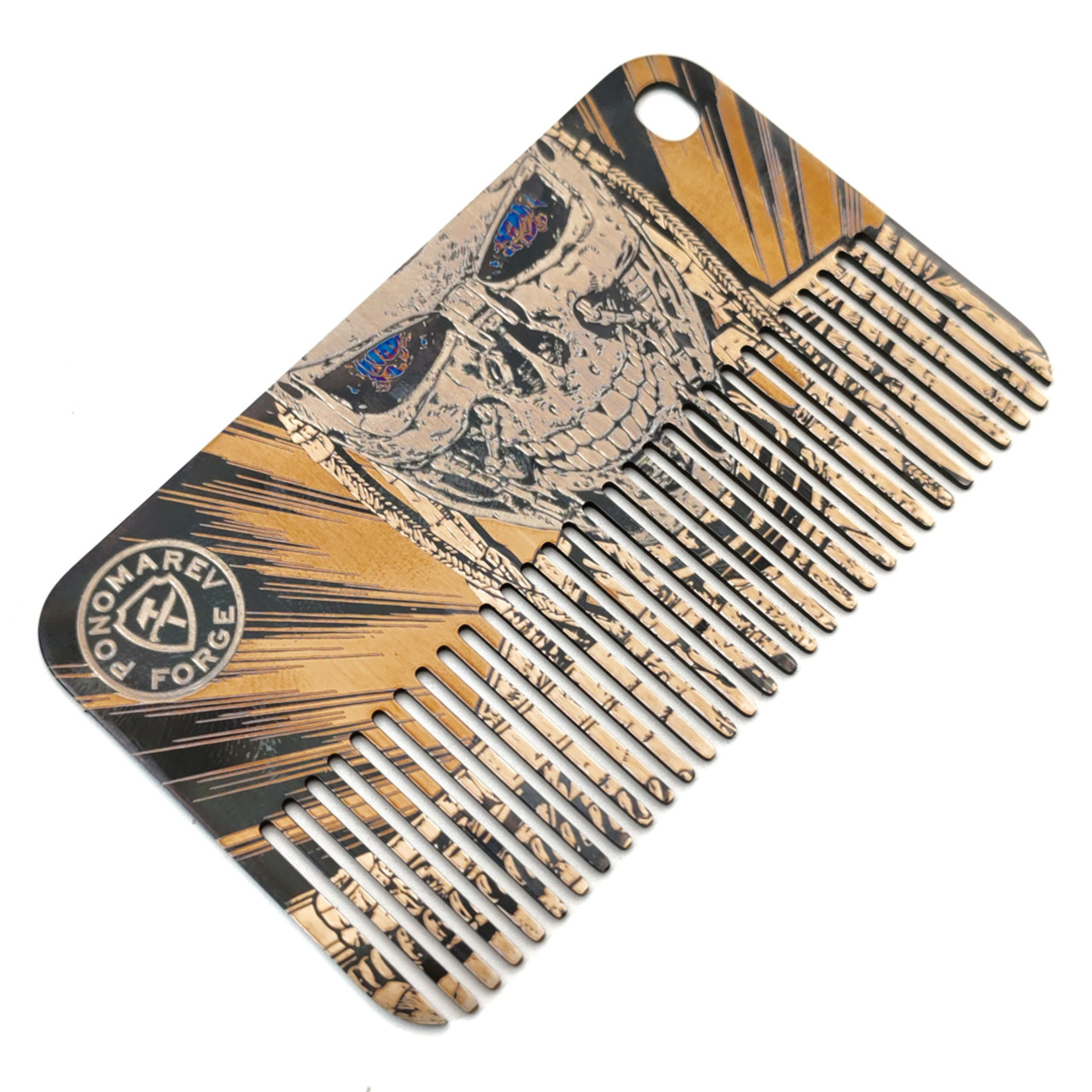 Ponomarev Forge EDC расчёска 85х54 мм "Терминатор" титан, лазерная гравировка