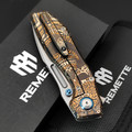 Ponomarev Forge складной нож Remette TwoFace Custom "Череп" сталь M390, рукоять Титан, лазерная гравировка
