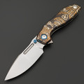 Ponomarev Forge складной нож Remette TwoFace Custom "Череп" сталь M390, рукоять Титан, лазерная гравировка